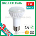 Hot chinese AC85-265V ceramics R63 E27 led lamp,indoor led lamp for office